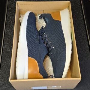 Johnston & Murphy Amherst Knit U-Throat Navy Blue Sneakers Men's Size 10